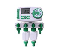 Programador de riego 4 Zonas Controlador de Temporizador de Agua en jardín con 2 válvulas solenoides