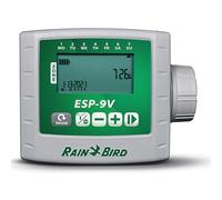 Programador de Riego Rain Bird ESP-9V - 2 Zonas - A Pilas - IP68 - Pantalla LCD, Resistente a Intemperie - Ideal para Jardines y Arquetas sin Corriente