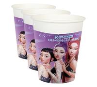 PROKOS S.A. - DECORATA PARTY 8 vasos K-pop Demon Hunters de papel, 200 ml, decoración de fiesta de cumpleaños, bebidas, mesa, para niños (Paquete de 3)