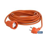 Prolongador bipolar con t/t lateral 16a250v cable 25m naranja