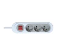 Prolongador eléctrico - Prolongador eléctrico - Extensión de enchufe - Extensión multIPrise Galet NOLA3 enchufes 2P+T 16A con interruptor de cable 1m gris guijarro 716013