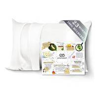 PROMEED Funda de Almohada de Seda Blanca de 23 Momme para Cabello y Piel, Fundas de Almohada de Seda de Grado 6A+ de 3ª generación, tamaño estándar con Bolsa de lavandería, Funda de Almohada