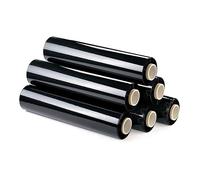 PROMOCIÓN***** PACK x 6 | Film Color Negro para Embalar de 50 cm x 200 Metros de Longitud | Rollo de Film Elástico Manual para Embalaje Industrial -Embalar, Plástico Cubretodo para Mudanzas, Film Adhe