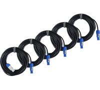 Pronomic Power Twist Link Cable 10m, Set De 5, H05VV-F 3x 1,5 mm²