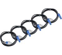 Pronomic Power Twist Link Cable 2,5 m, Set De 5, H05VV-F 3x 1,5 mm²