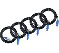 Pronomic Power Twist Link Cable 5m, juego de 5, H05VV-F 3x 1,5 mm², negro