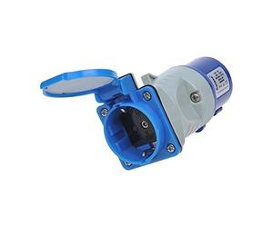 ProPlus 373519 - Adaptador de acoplamiento de clavija IEC industrial macho a toma de corriente schuko hembra