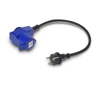 ProPlus Cable Adaptador CEE de 40 cm de Enchufe Schuko, Conector en ángulo CEE + Enchufe Schuko.