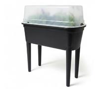 Prosperplast Bancal alto 78 x 82 x 37 cm Bloomo con patas y tapa desmontables | Jardinera para jardín y balcón | de plástico resistente | antracita | resistente a la intemperie