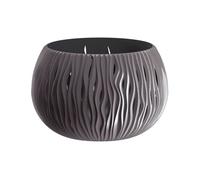 PROSPERPLAST BOWL SANDY de plástico CON depósito en color Gris piedra, 13,6 (alto) x 18 (ancho) x 18 (profundo) cms Brown