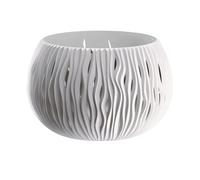 Prosperplast bowl sandy de plástico con depósito en color blanco, 16,1 (alto) x 23,8 (ancho) x 23,8 (profundo) cms
