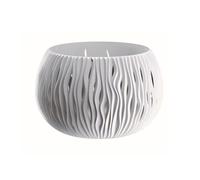 PROSPERPLAST BOWL SANDY de plástico CON depósito en color Gris piedra, 19,5 (alto) x 29 (ancho) x 29 (profundo) cms White