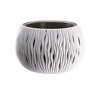 PROSPERPLAST BOWL SANDY de plástico CON depósito en color Gris piedra, 19,5 (alto) x 29 (ancho) x 29 (profundo) cms White