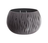 PROSPERPLAST BOWL SANDY de plástico CON depósito en color Gris piedra, 13,6 (alto) x 18 (ancho) x 18 (profundo) cms Brown