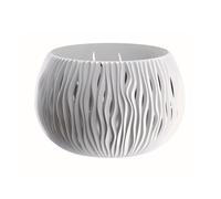 PROSPERPLAST BOWL SANDY de plástico CON depósito en color Gris piedra, 19,5 (alto) x 29 (ancho) x 29 (profundo) cms White