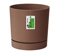Prosperplast Cubierta del Sello Fleuri - 11 x Ø 10.8 cm - Maceta con Tubo de platillo Redondo P 0.7L, ladrillo rústico, dpop110