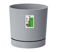 Prosperplast Cubierta del Sello Fleuri - 17.5 x Ø 18 cm - Maceta con Tubo de platillo Redonda P 3.2L, Gris Claro, DPOP180