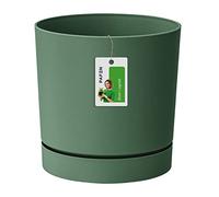 Prosperplast Cubierta del Sello Fleuri - 17.5 x Ø 18 cm - Maceta con Tubo de platillo Redondo P 3.2L, Verde, DPOP180