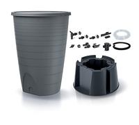 Prosperplast Depósito para Agua de Lluvia, Incluye Base y Set de conexión Peruno Set, 260 L, Dimensiones 720 x 720 x 1260 mm