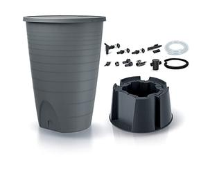 Prosperplast Depósito para Agua de Lluvia, Incluye Base y Set de conexión Peruno Set, 260 L, Dimensiones 720 x 720 x 1260 mm