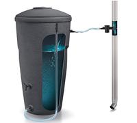 Prosperplast Depósito para Agua de Lluvia Wallycan 270l, Dimensiones 731 x 602 x 1278 mm, Color Antracita + Set de Accesorios