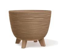 Prosperplast Maceta Furu Eco Wood-Naturo – patas, resistente a rayos UV, hasta 33% madera, Ø290 mm
