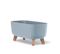 Prosperplast Gracia Case Maceta Rectangular - 19,5 x 39 x 18,7 cm - para Interior y Exterior - Maceta Resistente a la Intemperie - Macetero con Inserto extraíble - Macetero Gris