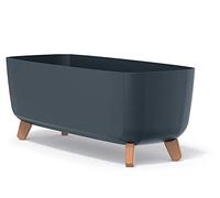 Prosperplast Gracia Case Maceta rectangular - 24 x 58 x 23,5 cm - para interior y exterior - Macetero - Maceta resistente a la intemperie con inserto extraíble - Maceta para hierbas - Maceta Antracita