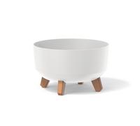 Prosperplast Macetero Gracia – Redondo, Blanco, patas desmontables, 28,5×28,5×17,7 cm, 6,8 L