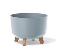 Prosperplast Gracia Maceta Estándar con Patas Desmontables Incl. Inserto para Uso Interior y Exterior Jardinera Redonda de Plástico (290mm) (Gris)