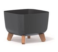 Prosperplast Gracia Square Maceta con Patas Desmontables, Incluye Inserto para Interior y Exterior, Maceta Cuadrada de plástico, Resistente a los Rayo