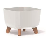 Prosperplast Gracia Square - Maceta Cuadrada con Patas Desmontables, Incluye Inserto para Interior y Exterior, plástico, Resistente a los Rayos UV, 24
