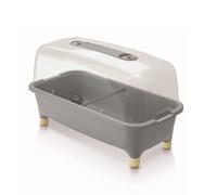 Prosperplast Huerto Doméstico/jardinera Baja con Tapa de Policarbonato para Proteger Tus Plantas L Respana Planter Wood Low Set de Plástico en Color Gris Piedra