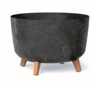 Prosperplast Jardinera con Patas Gracia Beton Effect Antracita, 39x39x27 cm