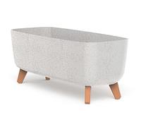 Prosperplast Jardinera con Patas Gracia Case Eco Wood Blanco, 58x24x23,5 cm