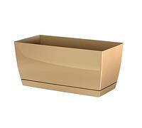 Prosperplast Jardinera de plastico Coubi Case P en Color café con Leche 29 (Largo) x 14,2 (Ancho) x 13,6 (Altura) cm