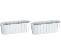 Prosperplast Jardinera Suelo B.Case Blanco 38X14X13 - INTEPLAS - DDEC400BL.. (Paquete de 2)