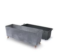 Prosperplast Jardinera URBI Case Beton Effect N, con depósito Interior, Marengo, 77x23,5x30 cm