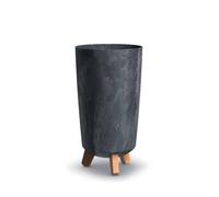 Prosperplast Maceta Alta con Patas Gracia TUBUS Slim Beton Effect Antracita, 19,5x19,5x36,5 cm