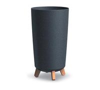 Prosperplast Maceta Alta con Patas Gracia TUBUS Slim Eco Wood Antracita, 23,9x23,9x44,5 cm