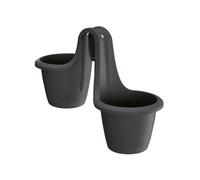 Prosperplast Maceta Doble RESPANA TWINS 5L Antracita para Barandillas