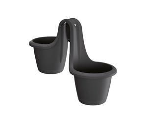 Prosperplast Maceta Doble RESPANA TWINS 5L Antracita para Barandillas