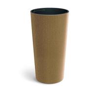 Prosperplast Maceta Lamia Slim Eco Wood Alta Redonda, Aspecto Madera Natural, 30x30x57,5 cm Jardín, Terraza y Balcón