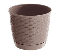 Prosperplast Maceta Ratolla Redonda 2,8L Ocre Oscuro para Jardín Beige