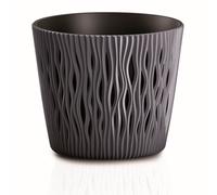 Prosperplast Maceta Redonda de Plástico Sandy Round en Color Salvia 18,9x18,9x16,5 Cm - Elegante y Sutil Antracita 18,9x18,9x16,5
