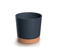 Prosperplast Maceta Redonda Decorativa Tubo PM Antracita, 29,2x29,2x28,3 cm