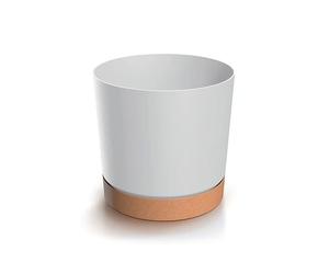 Prosperplast Maceta Redonda Decorativa Tubo PM Blanco, 29,2x29,2x28,3 cm