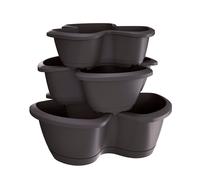 Prosperplast Maceta RESPANA TRIO 28.1L Antracita para Jardín