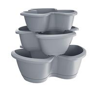 Prosperplast Maceta respana Trio 28,1l., Dimensiones (mm) 470x470x405, Color Gris Piedra