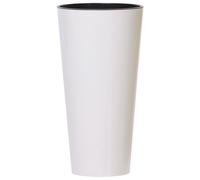Prosperplast Maceta TUBUS SLIM 64L para Jardín, Diseño Elegante y Gran Capacidad White